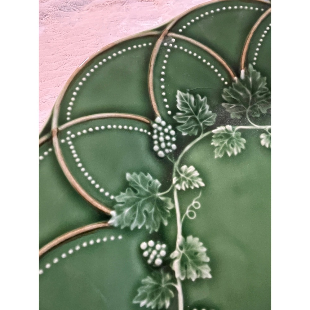 Bordallo Pinheiro Woods Deer Platter Tray Green Buck Portugal 18.75" Bosque Hunt - Picture 8 of 13